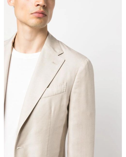 Lardini Natural Single-Breasted Blazer for men