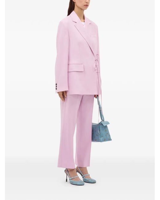 MSGM Pink Pleated Trousers