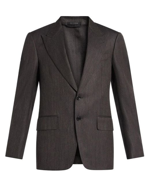 Tom Ford Black Single-Breasted Blazer for men