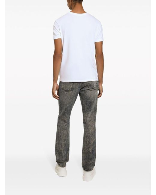 Dolce & Gabbana Gerafelde Slim-fit Jeans in het Gray voor heren