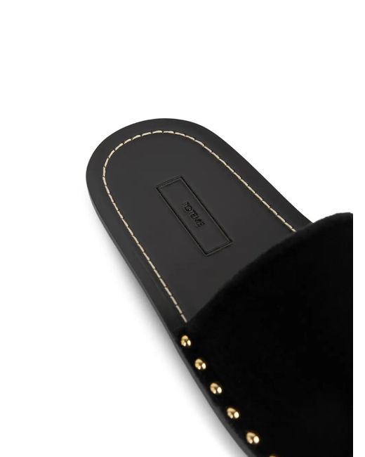 Totême Black Studded Detail Slides