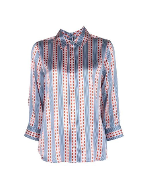 L'Agence Danie Gestreepte Blouse in het Blue