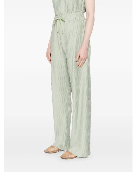 Herno White Wrinkled-Effect Trousers