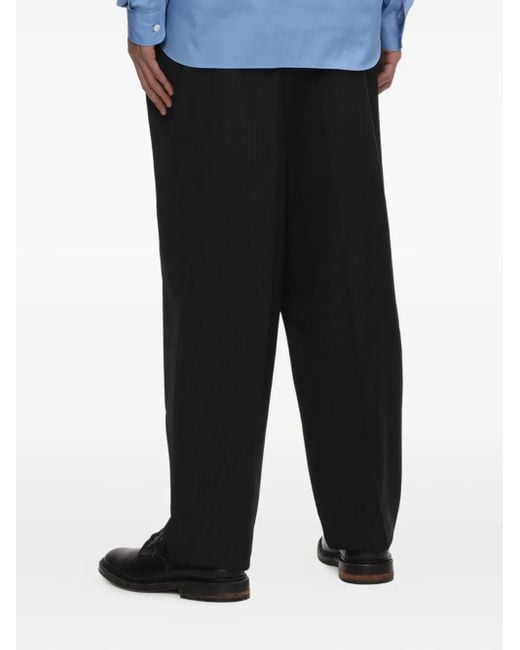 Pantaloni Gessati Con Pieghe di Comme des Garçons in Black da Uomo