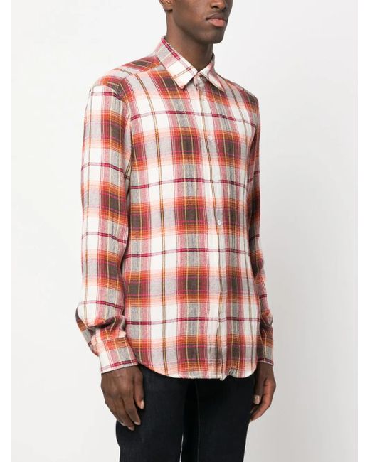 Barena Red Plaid-Check Pattern Shirt for men