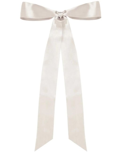 Jennifer Behr White Darla Silk Bow Barrette