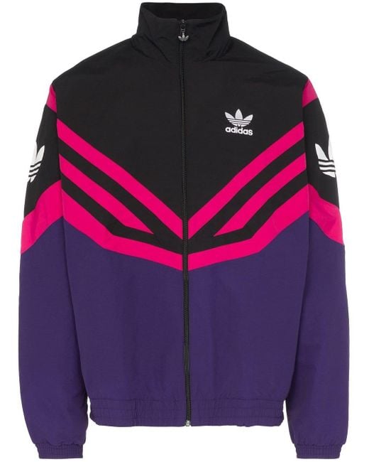 Adidas Sportjacke mit pinken Streifen in Purple für Herren