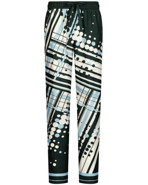 Dolce & Gabbana メンズ ブラック アブストラクトパターン シルク 