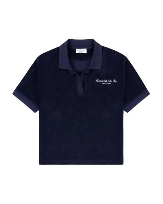 Sporty & Rich Blue Terry-Cloth Polo Shirt