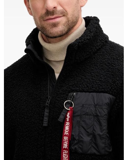 Giacca Con Zip di Alpha Industries in Black da Uomo