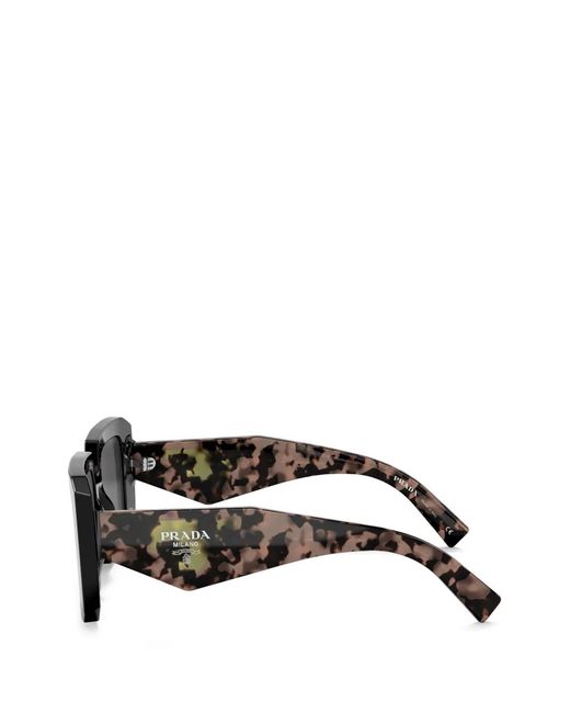 Prada Black Square-Frame Tortoiseshell-Effect Sunglasses