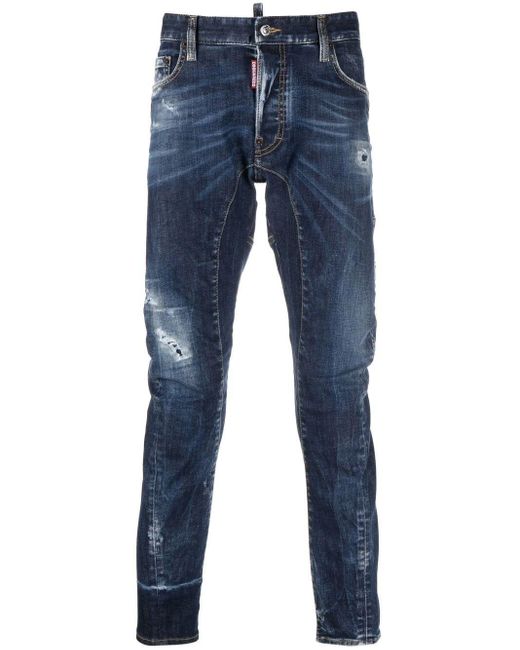 Distressed skinny jeans DSquared² de hombre de color Blue