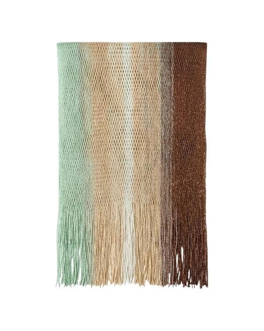 Missoni Green Metallic-Effect Fringed Scarf