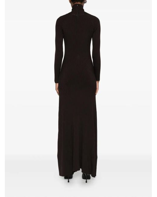Coperni Black Ribbed Cut-Out Dress