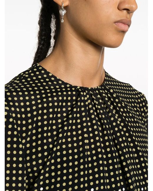 Philosophy Di Lorenzo Serafini Black Polka-Dot Blouse