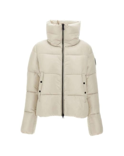 Save The Duck White Isla High-Neck Puffer Jacket