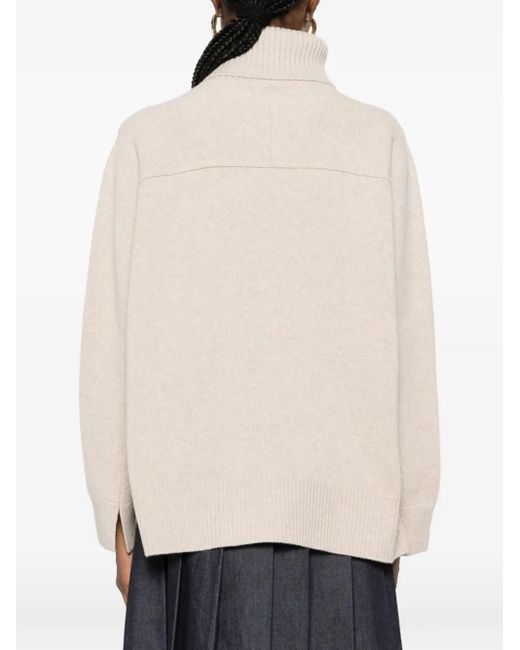 Maison Kitsuné Natural Roll-Neck Wool Jumper