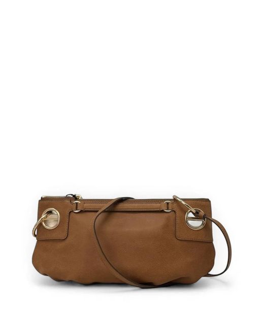 Borbonese Brown Small London Crossover Ring Shoulder Bag