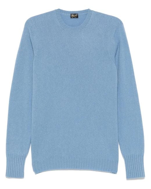Drumohr Blue Cashmere Sweater for men