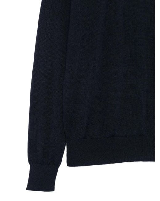 Malo Blue Long-Sleeve Crew-Neck Sweater