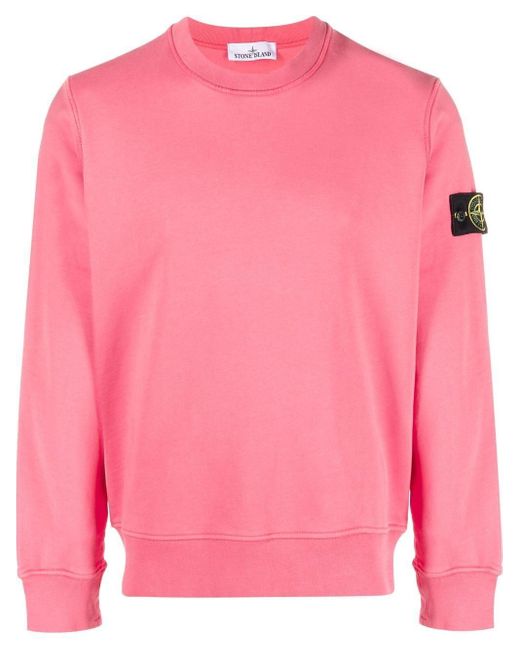 Stone Island Sweatshirt mit Logo-Patch in Pink für Herren