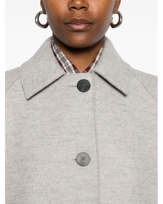 Cappotto Balmacaan Con Maniche Raglan di Harris Wharf London in Gray