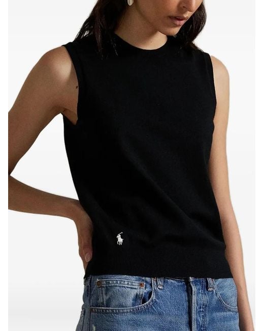 Polo Ralph Lauren Black Sleeveless Round-neck Knitwear