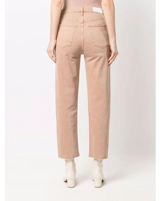 Re/done Natural '70S Ultra High Cropped Jeans