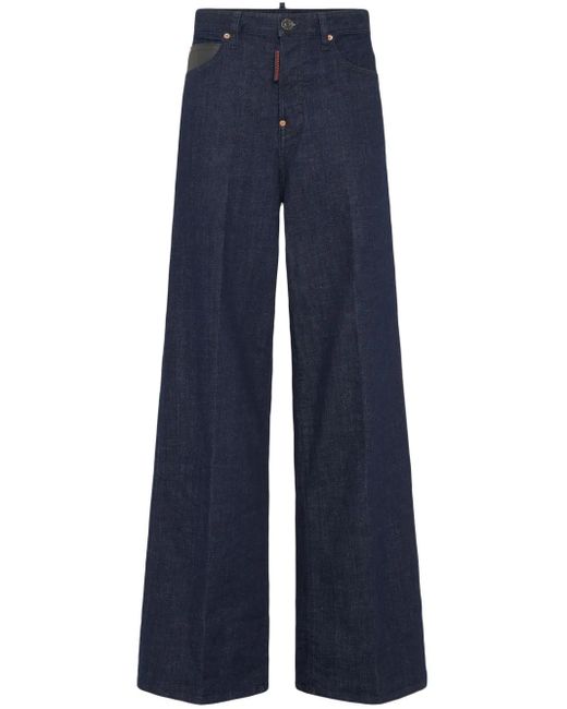 Jean Ample À Patch Logo DSquared² en coloris Blue