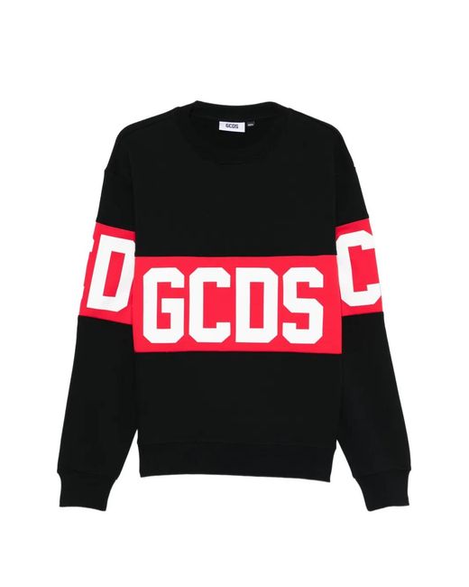Gcds Black Logo Crew-Neck Sweater for men