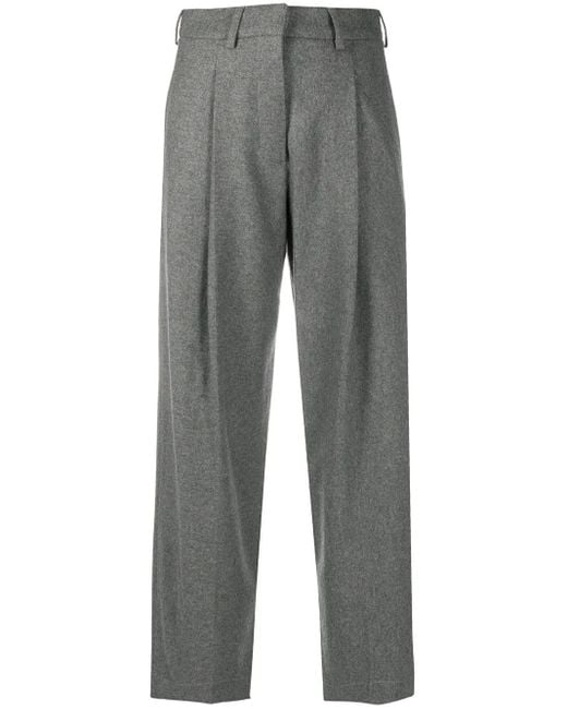 Jejia Gray High-Waisted Cropped Trousers