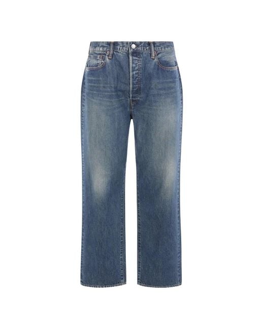A.PRESSE Blue Faded-Effect Jeans for men