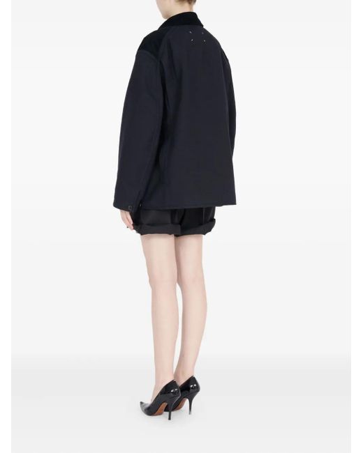 Maison Margiela Blue Corduroy-Collar Overshirt