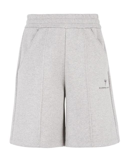 Pantalones cortos con logo bordado Giuseppe Zanotti de hombre de color Gray