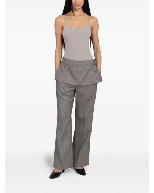Amomento Gray Wool Flared Trousers