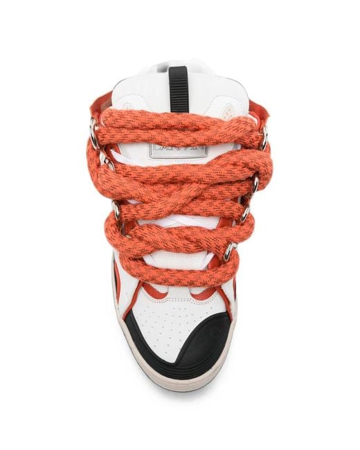 Lanvin Pink Curb Chunky-Lace Sneakers for men