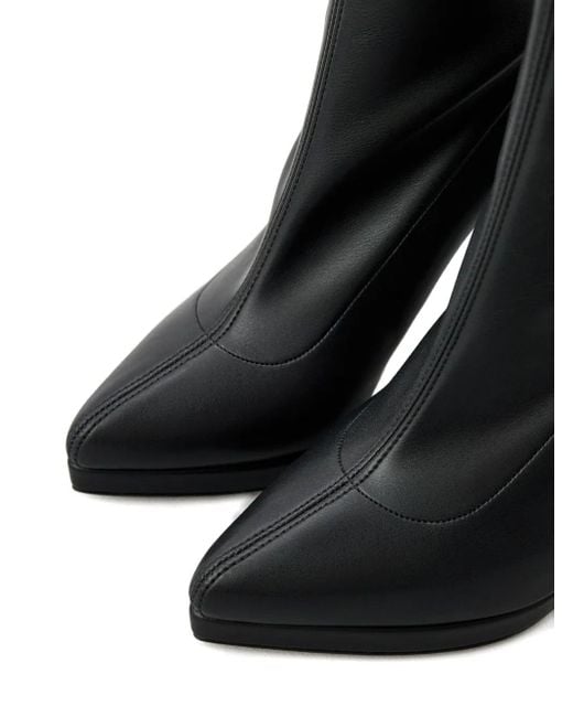 Casadei Black 100Mm Leather Ankle Boots
