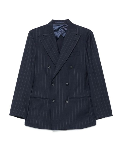 メンズ Barba Napoli ストライプ ジャケット Blue