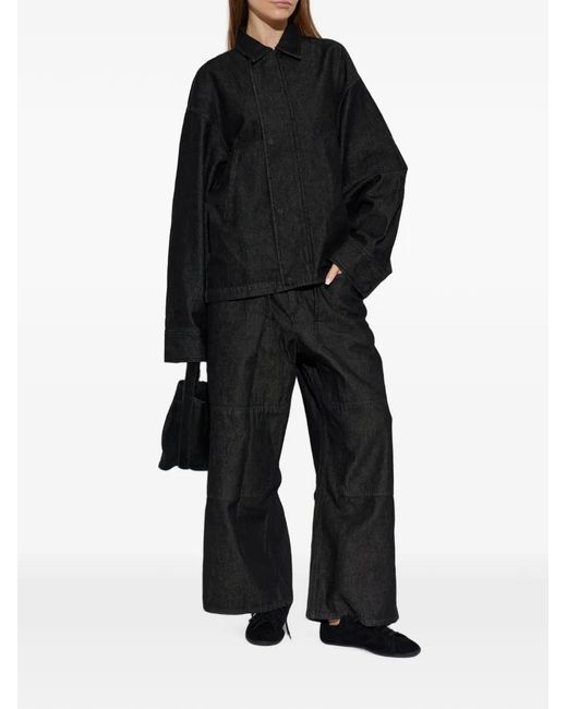 Y-3 Black Logo-Patch Denim Jacket