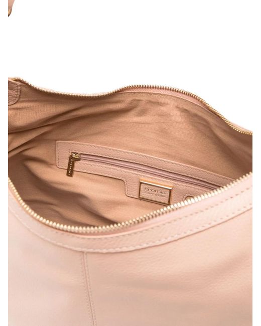 Cromia Pink Serena Grained Leather Shoulder Bag