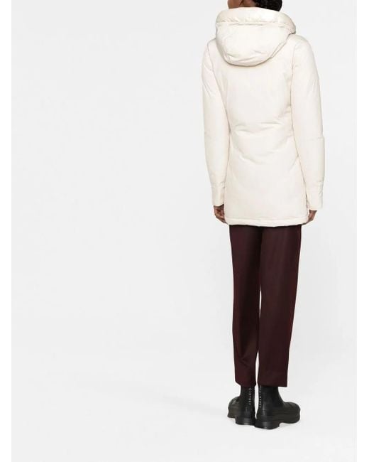 Woolrich Natural Hooded Duck Feather Coat