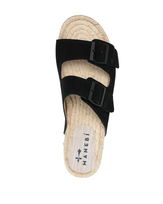 Manebí Black Buckled Espadrille Sandals for men