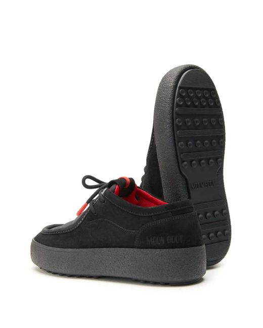 Moon Boot Black Mtrack Wallaby Panelled Suede Sneakers