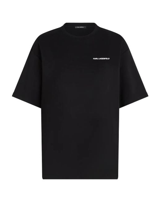 Karl Lagerfeld Black Exclusive Karl Told Me-Print Cotton T-Shirt for men