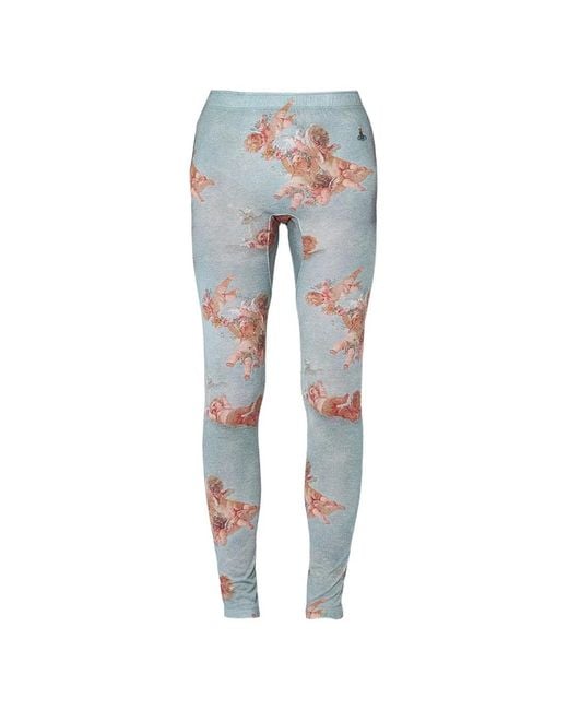 Vivienne Westwood Blue Graphic-Print Leggings