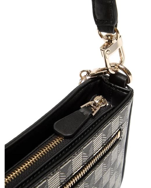 Guess Gray Mini G Wave Logo-Plaque Shoulder Bag