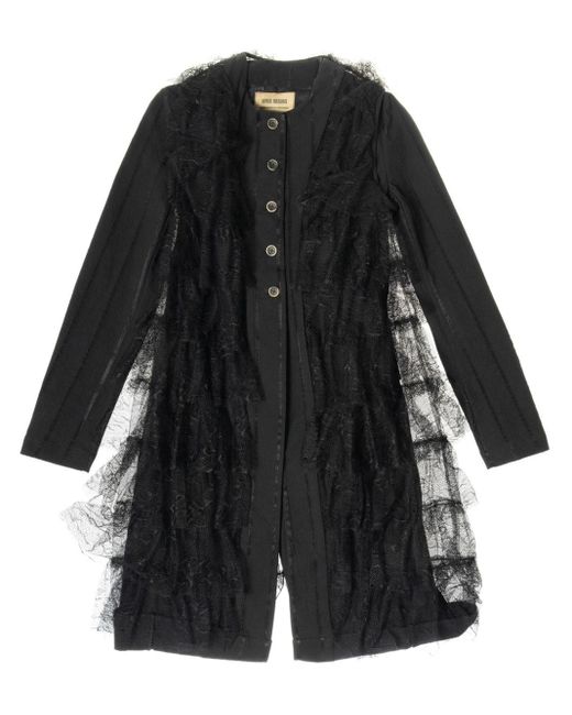 Cappotto monopetto con design a strati di Uma Wang in Black
