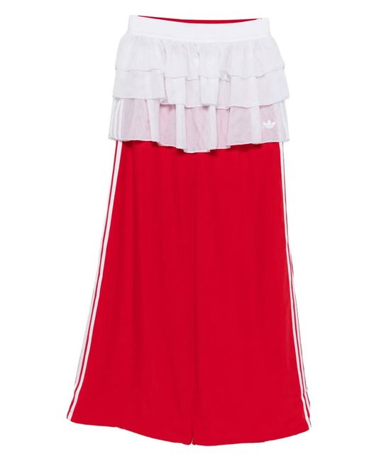 Adidas Red Pantalon Rayé À Design Superposé