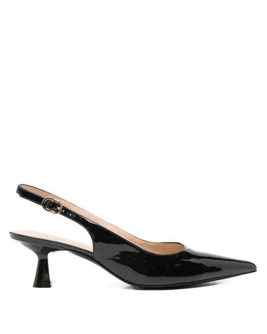 Pumps A Punta Con Cinturino Posteriore 50Mm di Stuart Weitzman in Black
