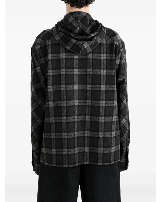 Roa Black Logger Hooded Shirt for men